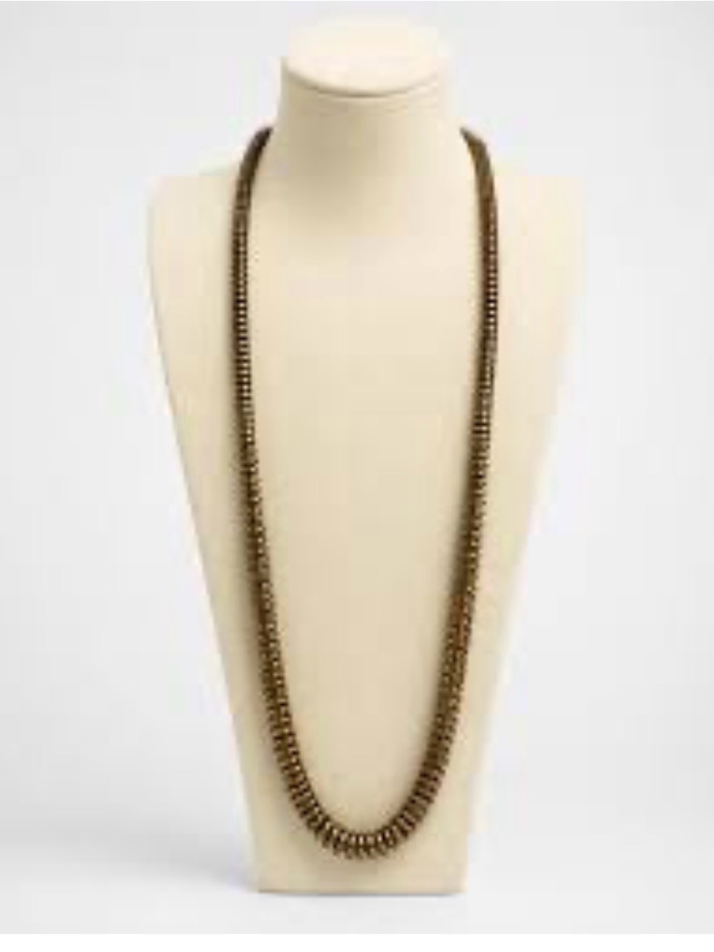Long Beaded Necklace in Antique Brown